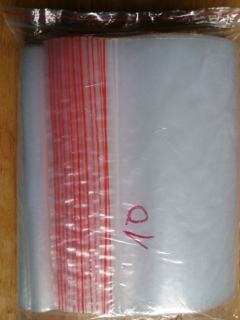 500g túi zip viền đỏ miết mép loại đẹp, Số 10: kt 24x34 cm