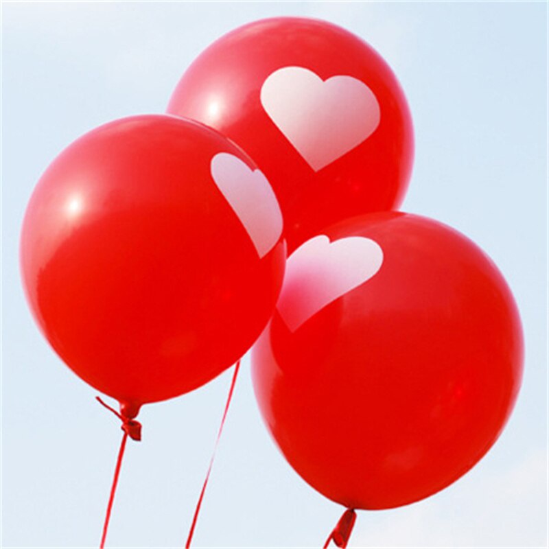 Set 10 bong bóng latex 12 inch hình trái tim đỏ dùng trang trí tiệc cưới
