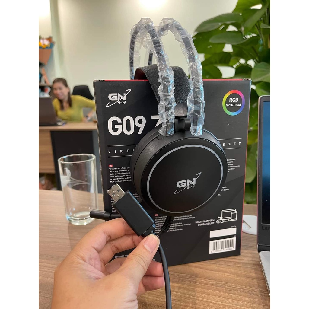 Tai nghe Gamming G-Net G09 Usb 7.1 (Hồng-Đen) New bảo hành 12 tháng