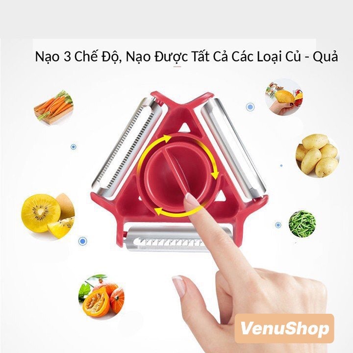 Nạo Củ Quả Mini Đa Năng 3 trong 1 - Nạo Hoa Quả Mini -Venushop