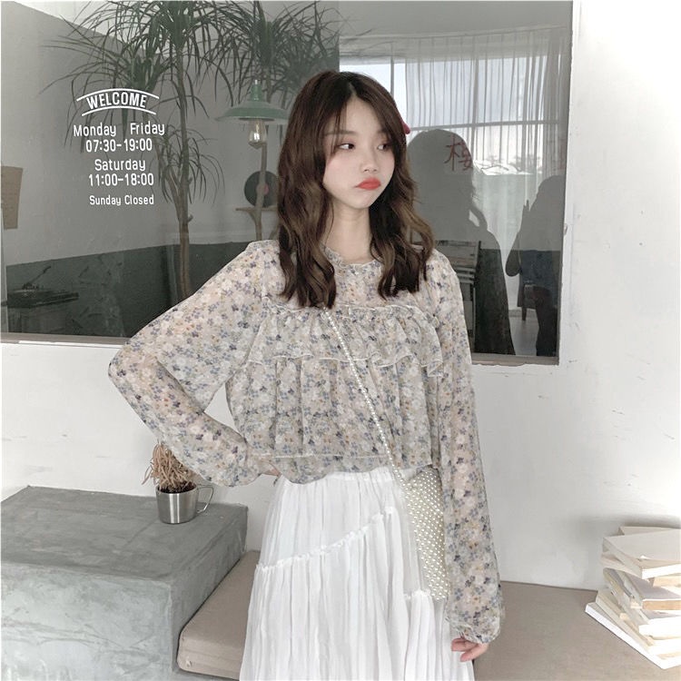Áo Sơ Mi Chiffon Chống Nắng Họa Tiết Hoa Ngọt Ngào Phong Cách Mùa Xuân Hè Mới Dành Cho Bạn Nữ