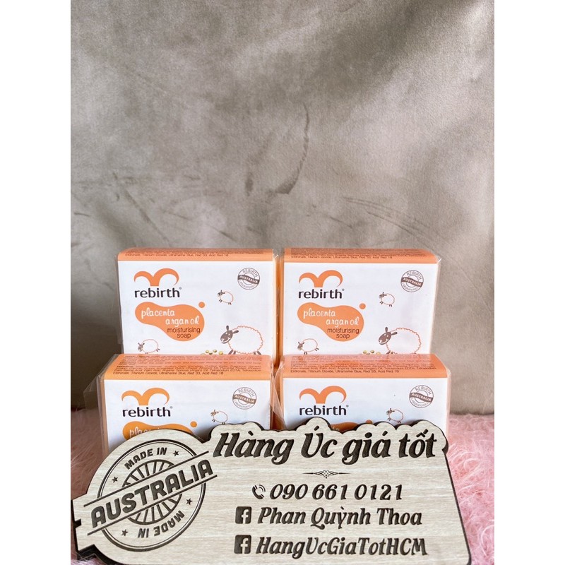 Xà bông dưỡng ẩm Úc Rebirth Goat Milk Moisturising Soap 100g