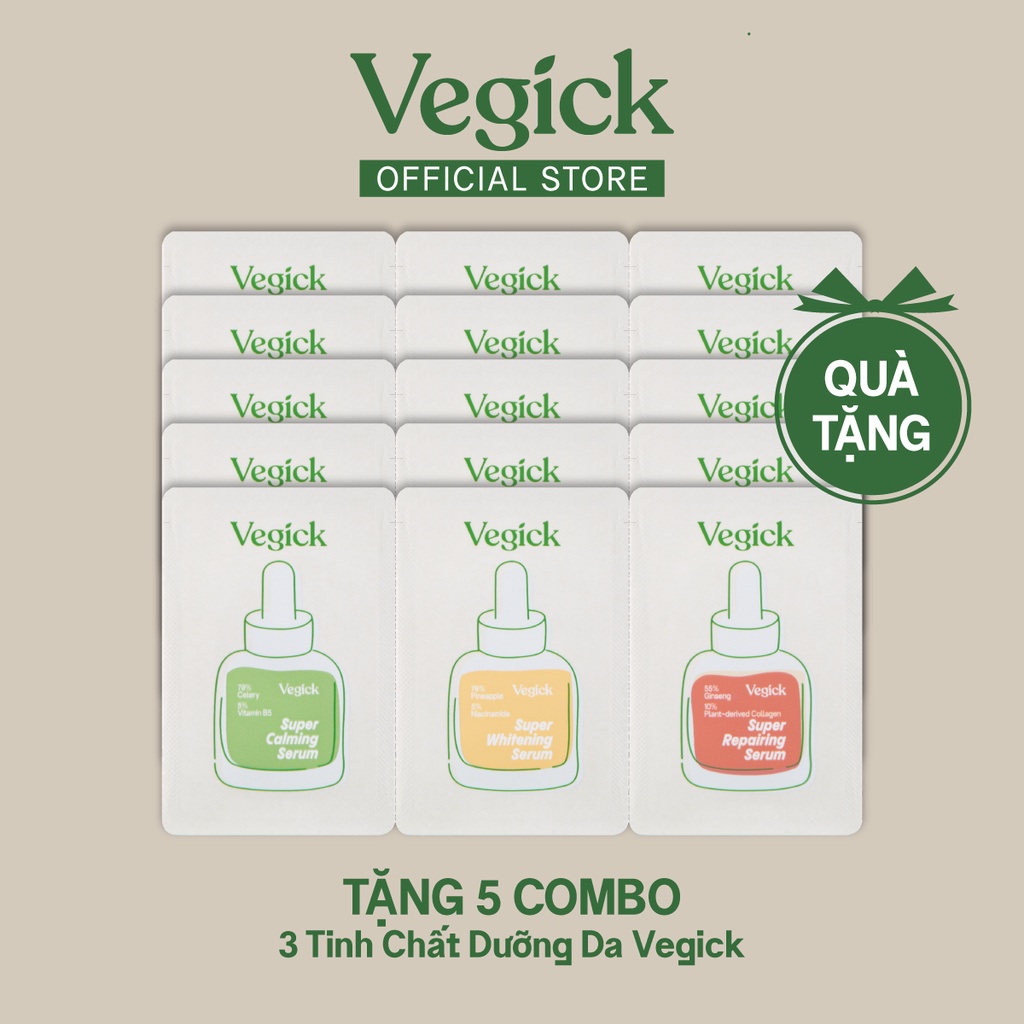 [Qùa Tặng] 5 Combo 3 Tinh Chất Dưỡng Vegick WHITENING SERUM, CALMING SERUM, REPAIRING SERUM, 4.5ml