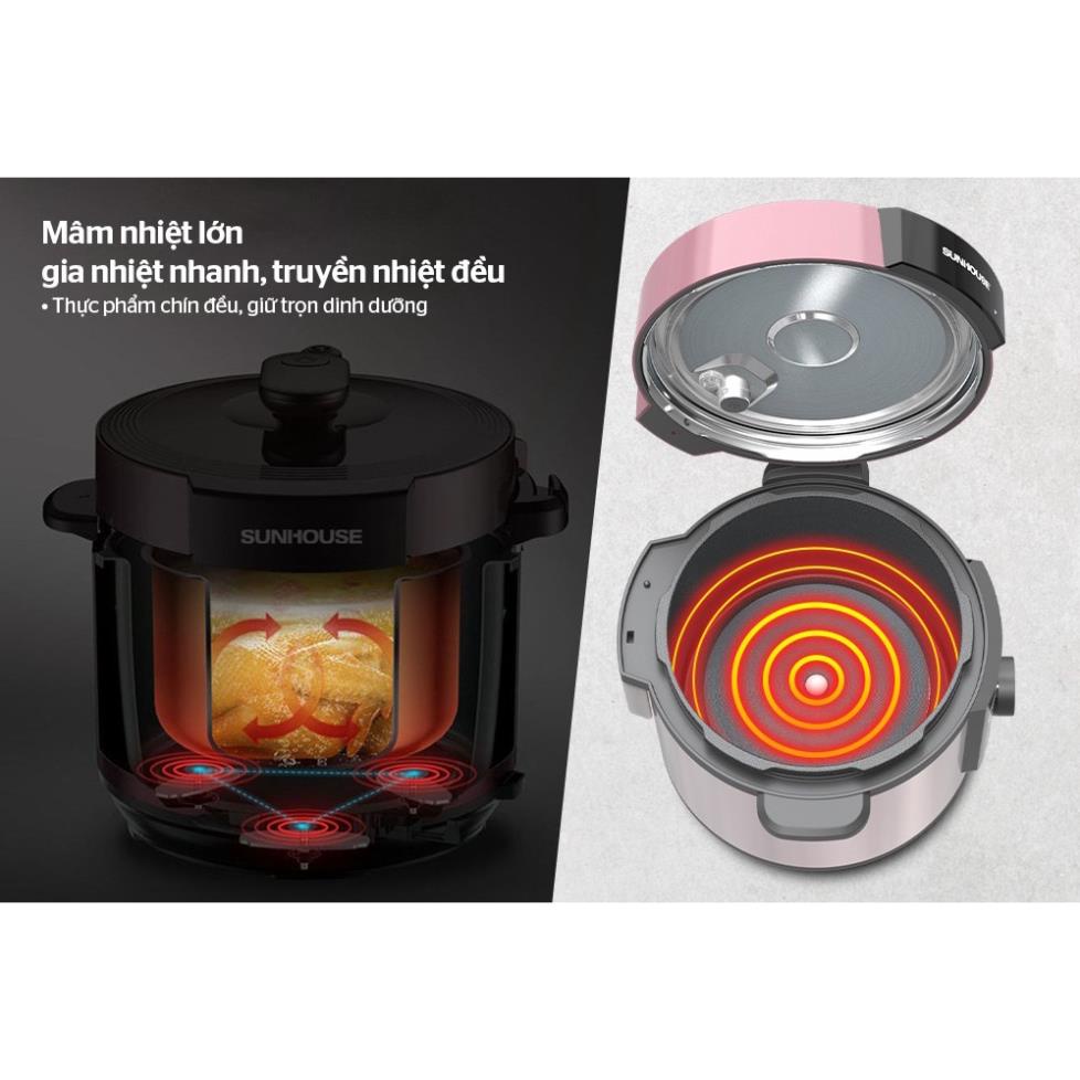 Nồi áp suất điện đa năng Sunhouse SHD1657, BH 12 tháng