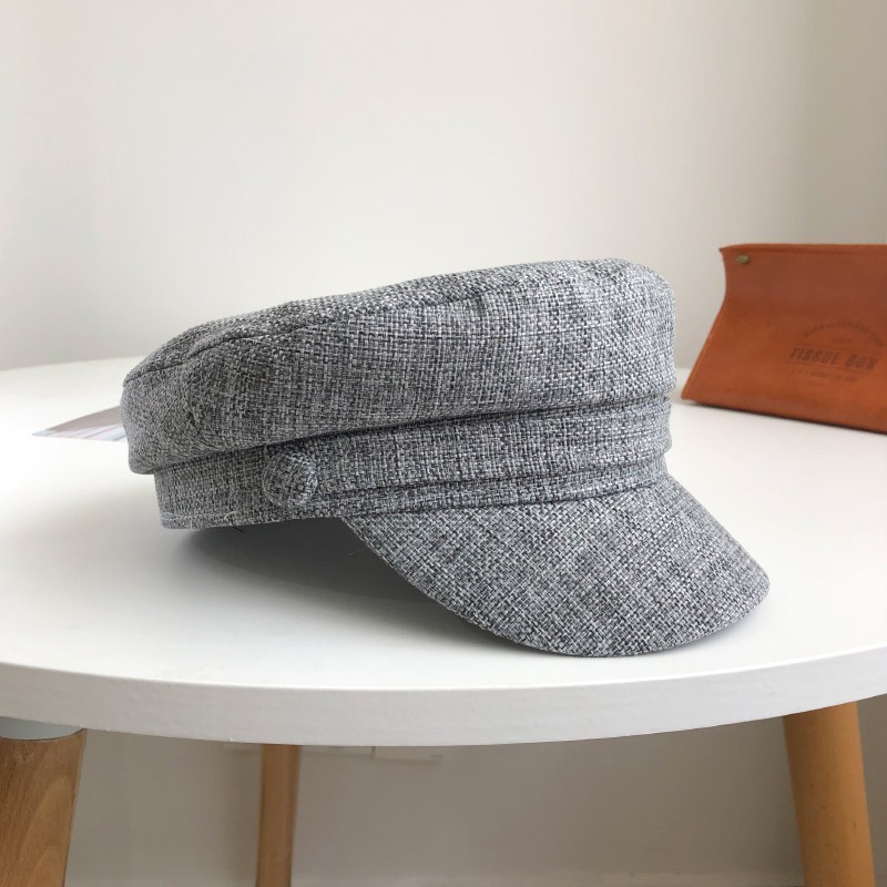 Mũ Beret Vải Lanh Cotton Màu Sắc Retro Nhật Bản Thời Trang Mùa Hè Dành Cho Nữ