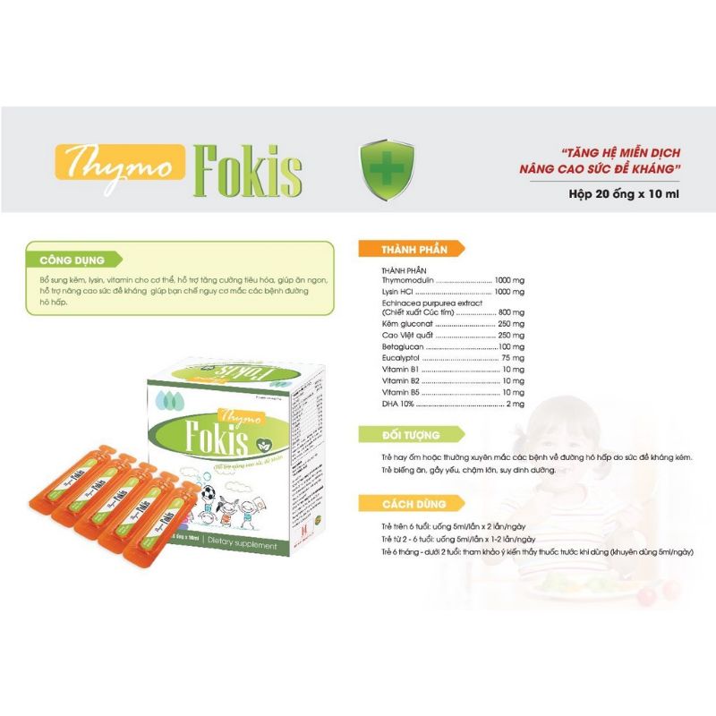 Thymo Fokis tăng cường sức đề kháng, bồi bổ cơ thể cho bé