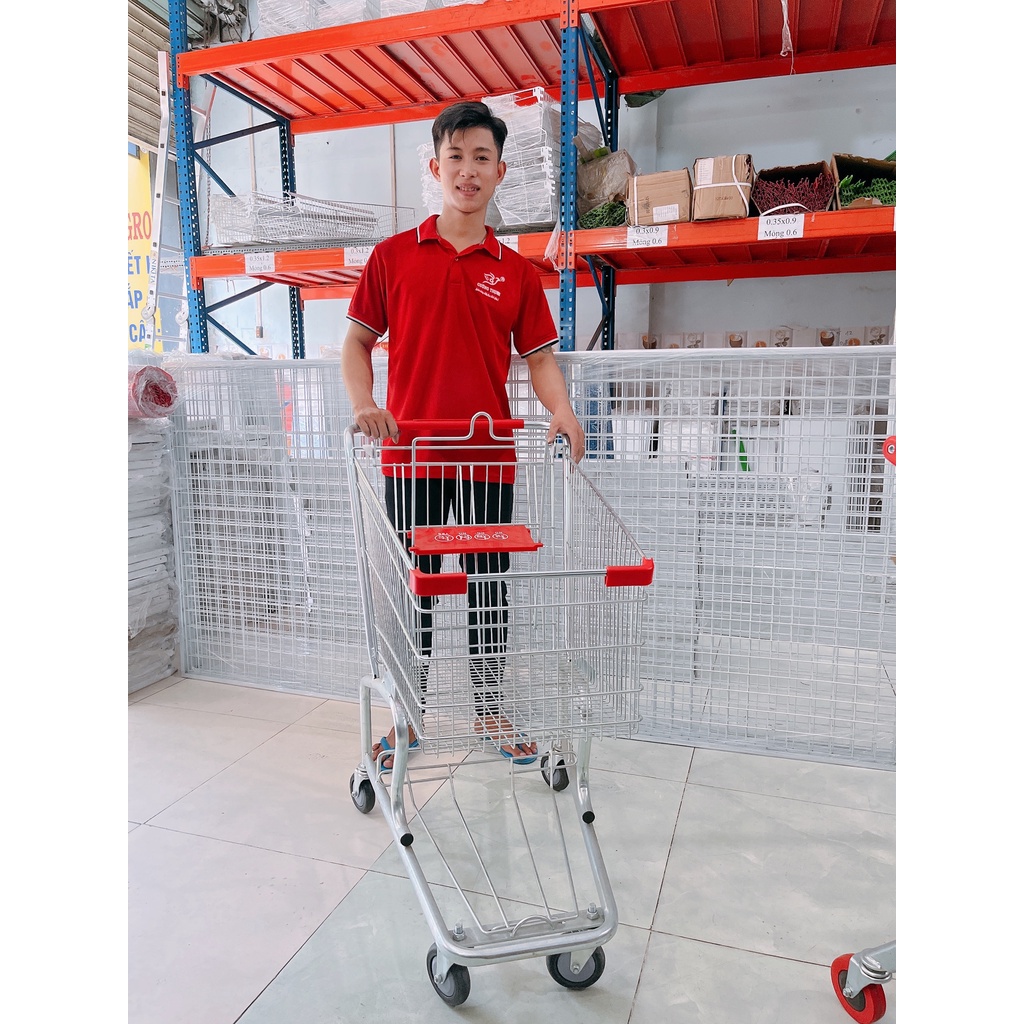 Xe đẩy siêu thị 60 lít, xe đẩy mua sắm