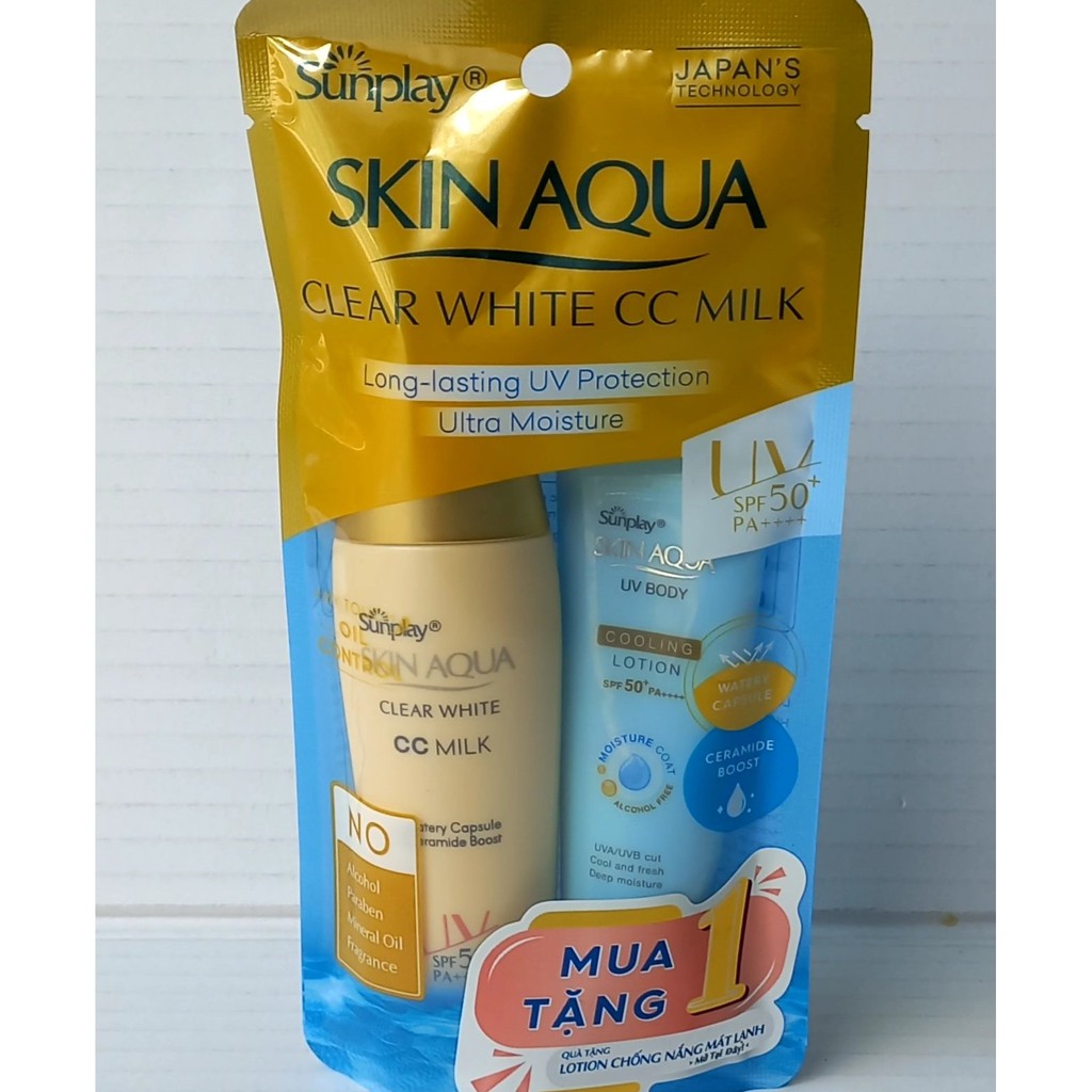 Che khuyết điểm Chống Nắng Sunplay Skin Aqua CC Milk SPF50+ PA++++ 25g (kiểm soát dầu) | BigBuy360 - bigbuy360.vn