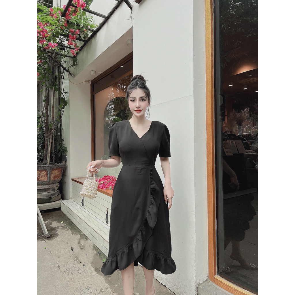 ĐẦM THIẾT KẾ ĐẮP CHÉO PHỐI BÈO KHÁNH LINH –M018
