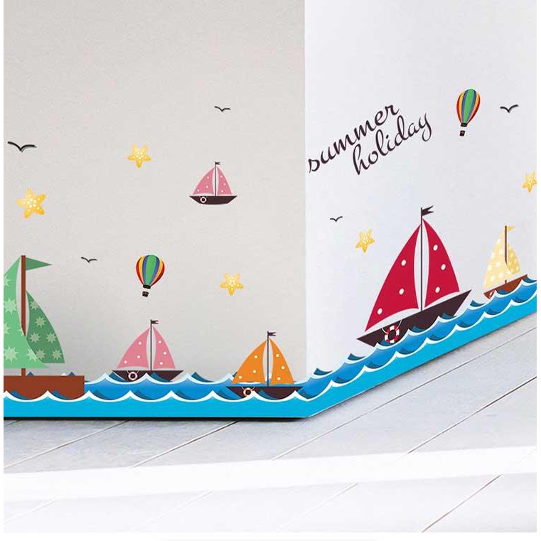 Combo 3 decal dán tường summer holiday cho bé