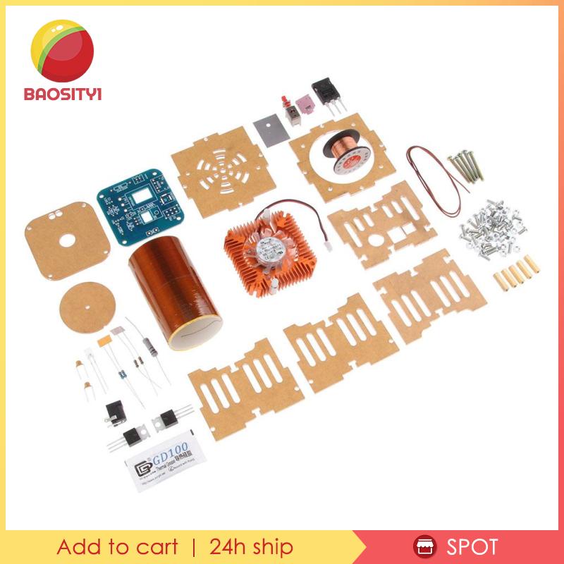 [Baosity1] Cuộn Dây Tesla Mini Xoay Được Phát Nhạc SSTC Kèm Bộ Dụng Cụ Tự Làm Có Đèn