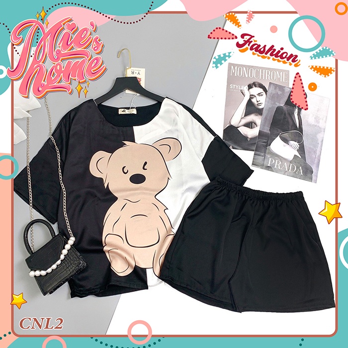 Đồ bộ nữ mặc nhà,đồ ngủ đùi cổ tròn lụa mát mịn-Mie | BigBuy360 - bigbuy360.vn