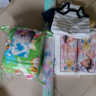 Freeship 99k TQ_Combo bộ gối chẹn bông, màn chụp ren thái, set body, khăn vải đa năng