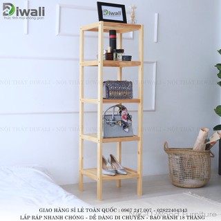 kệ gỗ vuông 5 tầng để đồ đa năng - Giá kệ gỗ treo quần áo đa năng TPHCM