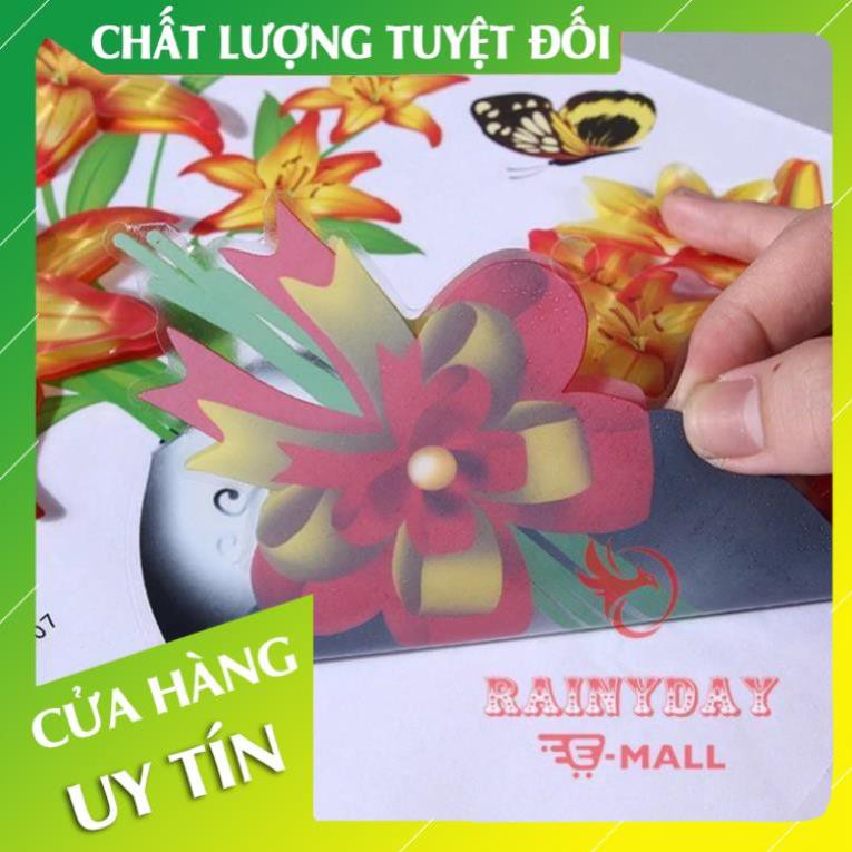 [FreeShip - Hàng loại đẹp] Tranh dán tường 3d, tranh 3d dán tường hình bình hoa đẹp  - LC Store