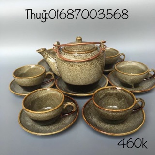 Bộ ấm chén dáng mới men hoả biến.