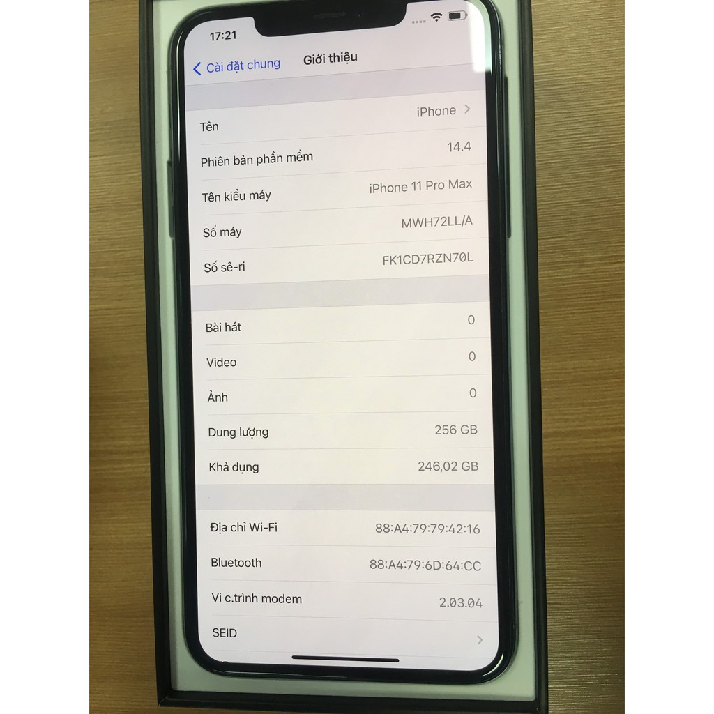 iphone 11 pro max xanh 256 gb còn bảo hành 6 tháng