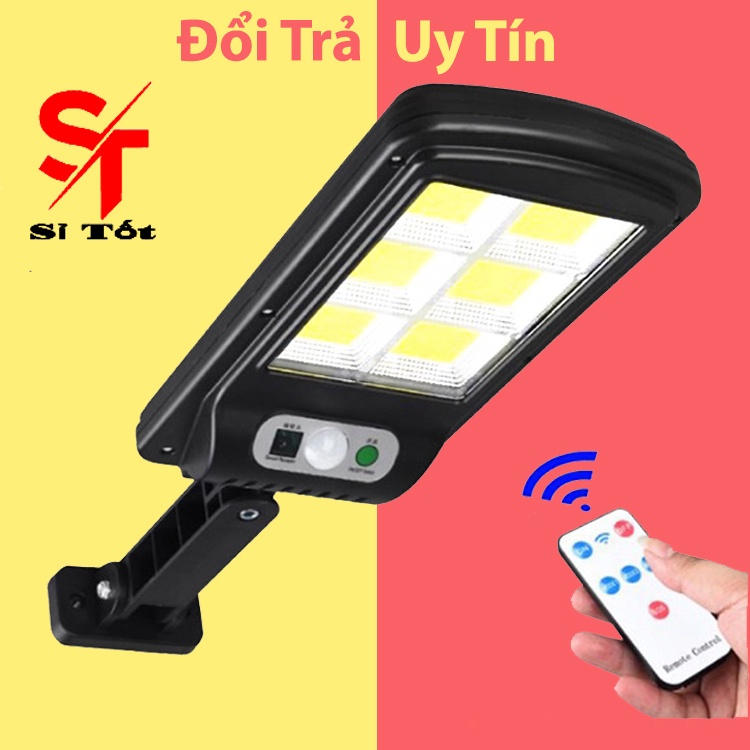 Đèn Năng Lượng Mặt Trời Solar Street Lamp 6 Bóng 120 Led To Cảm Biến Chuyển Động, Kèm Điều Khiển Tắt Bật Từ Xa Gắn Tường