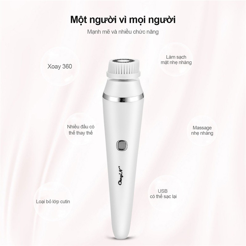 [Mã FMCGMALL - 8% đơn 250K] Máy rửa mặt CkeyiN 4 trong 1 làm sạch sâu không thấm nước | BigBuy360 - bigbuy360.vn