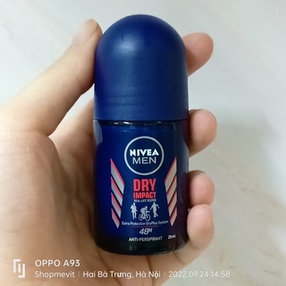 Lăn khử mùi Nivea Men khô thoáng chai 25ml cho nam