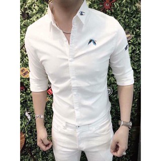 Áo sơ mi nam phối túi họa tiết cực đẹp cá tính - thời trang QC cao cấp - VSMQC16