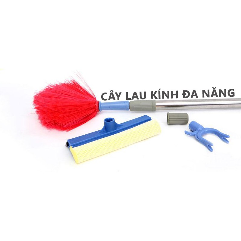 Chổi quét nhện inox tặng kèm đầu lau kính và móc treo đồ