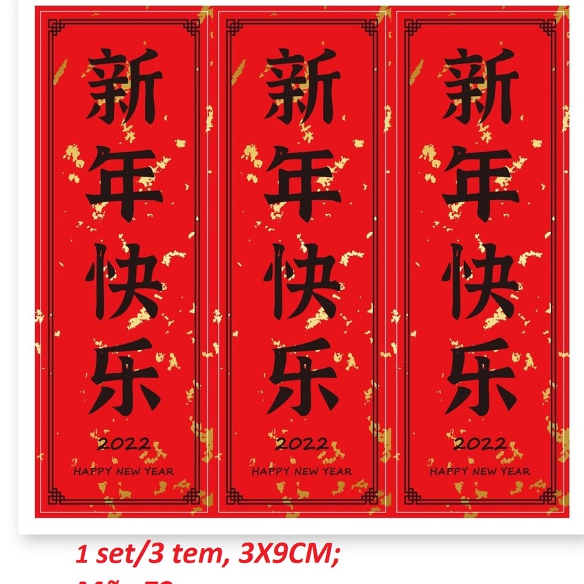 TEM TẾT_Sticker Tết  _Happy new year" “Mèo thần tài” >