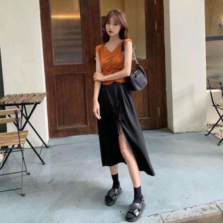 Chân Váy Nữ 🦋 Chân Váy Đen Xẻ Nơ Điệu Đà Siêu Xinh 🦋 593 | BigBuy360 - bigbuy360.vn