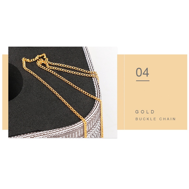 [Hàng mới về] Phụ kiện dạng chuỗi mạ vàng/ bạc dùng để trang trí móng nghệ thuật phong cách Nhật Bản