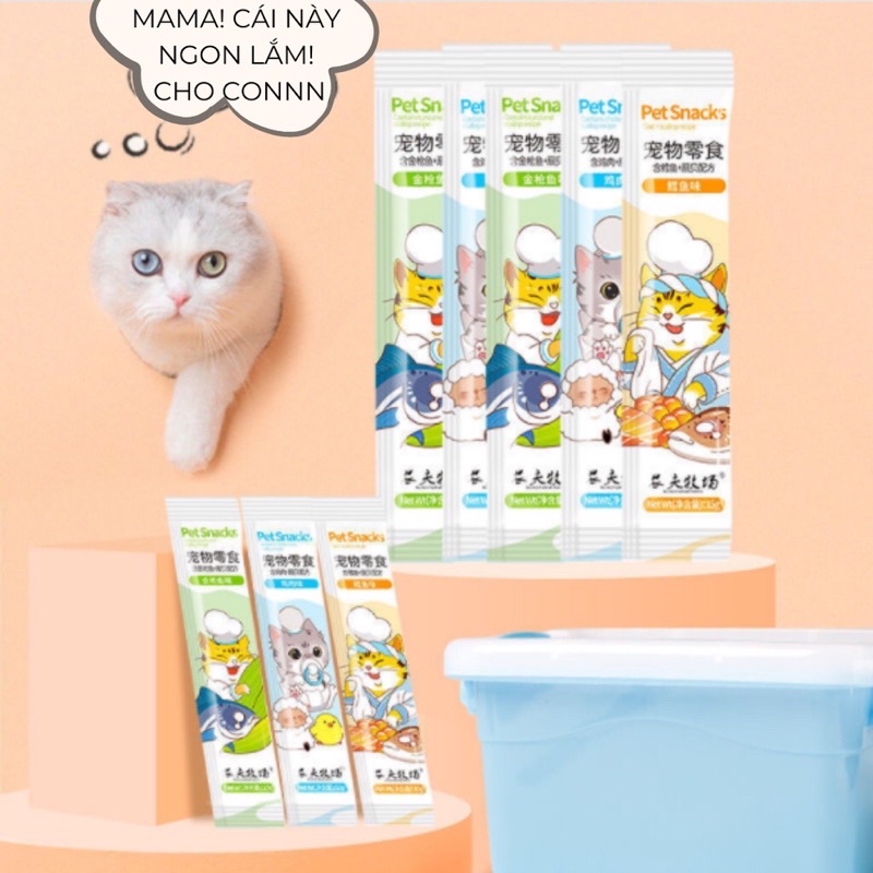 Súp Thưởng Pet Snack Hình Mèo 15gr  - Súp Thưởng Cho Mèo Gồm 3 Vị | Thơm Ngon Bổ Dưỡngh