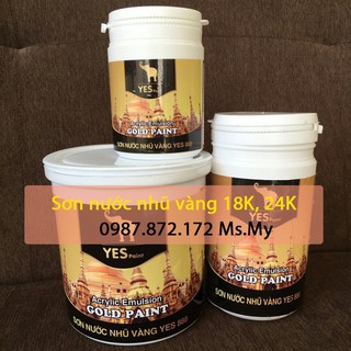 Sơn Nước Nhũ vàng 24K 1K YES- Lon lớn 850GRAM