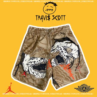 ⚡️[Mirror Quality] - Quần Short Travis Scott Cactus Jack x Jordan Pool Short Khaki, Quần đùi Travis Scoot x Jordan