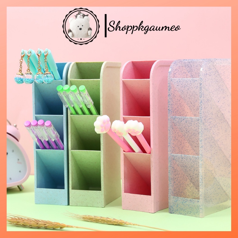 Kệ 4 tầng đựng bút mỹ phẩm cọ trang điểm 4 tầng Ống đựng bút phân loại bút 5 màu tùy chọn