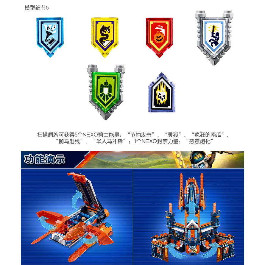 Đồ chơi lắp ráp xếp hình Non lego Nexo Knights lâu đài hiệp sĩ Knighton Castle Bela 10706.