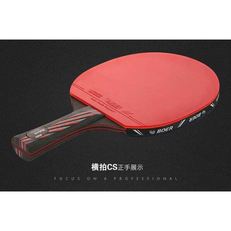 【spot】Chất lượng tốt nhất Vợt bóng bàn bằng que carbon với bút cao su Vợt ngắn tay cầm dài Tấn công giao hàng tại địa ph