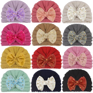 HABELYI Mũ Turban Đan Len Co Dãn Cho Bé