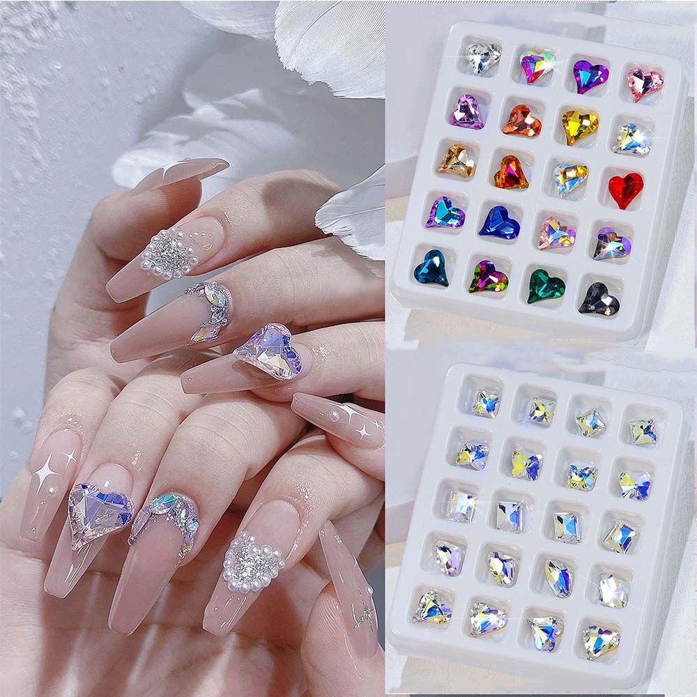 OCEANMAP Set 20 Phụ Kiện Trang Trí Móng Tay 3D Trong Suốt Phong Cách Nhật Bản Charms