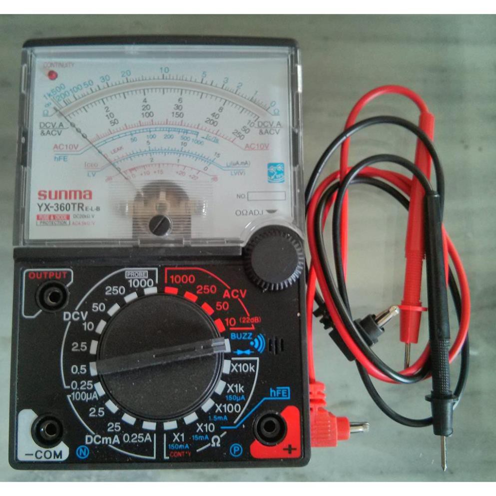 Đồng hồ đo kim vạn năng sunma YX-360TRe-i-b với đèn và loa báo thông mạch [Kèm 2 Pin AA] sửa chữa điện tử
