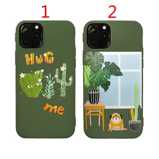 Iphone 11 11pro 11pro max Thiết kế dễ thương Cactus Bulldog Soft TPU Ốp lưng