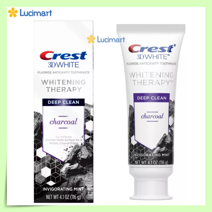 Kem Đánh Răng Crest 3D White Whitening Therapy Toothpaste – Charcoal, 116g [Hàng Mỹ]