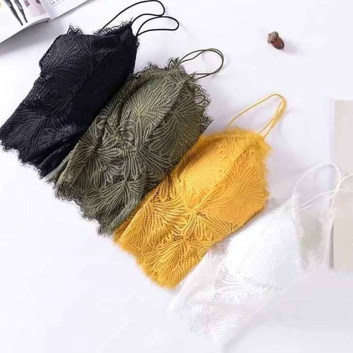 áo bra ren hoa 2 dây dáng dài đẹp  big size sexy KIMCHIBIKINI lót nữ không gọng nâng ngực hở lưng bản to AL003 | BigBuy360 - bigbuy360.vn