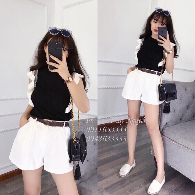 Xả kho- Quần đùi thô cạp túi đứng kèm đai lưng hàng Quảng Châu