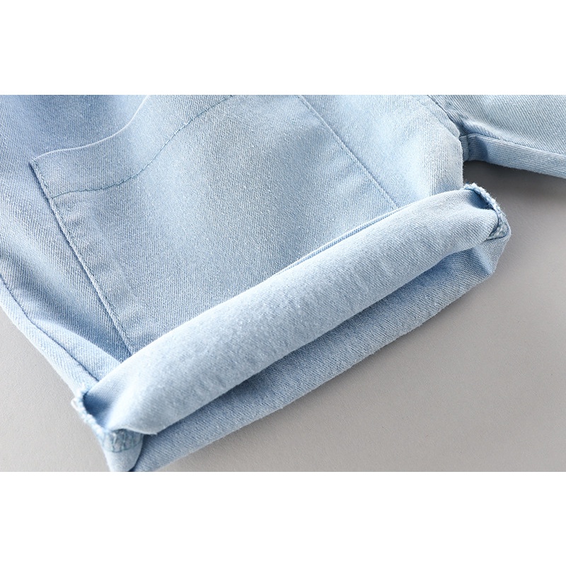 Set Đồ 2 Món Gồm Áo Thun cotton Tay Ngắn Cổ Bẻ Kẻ Sọc Hoạt Hình + Quần jeans Dành Cho Bé Trai 0-4 Tuổi