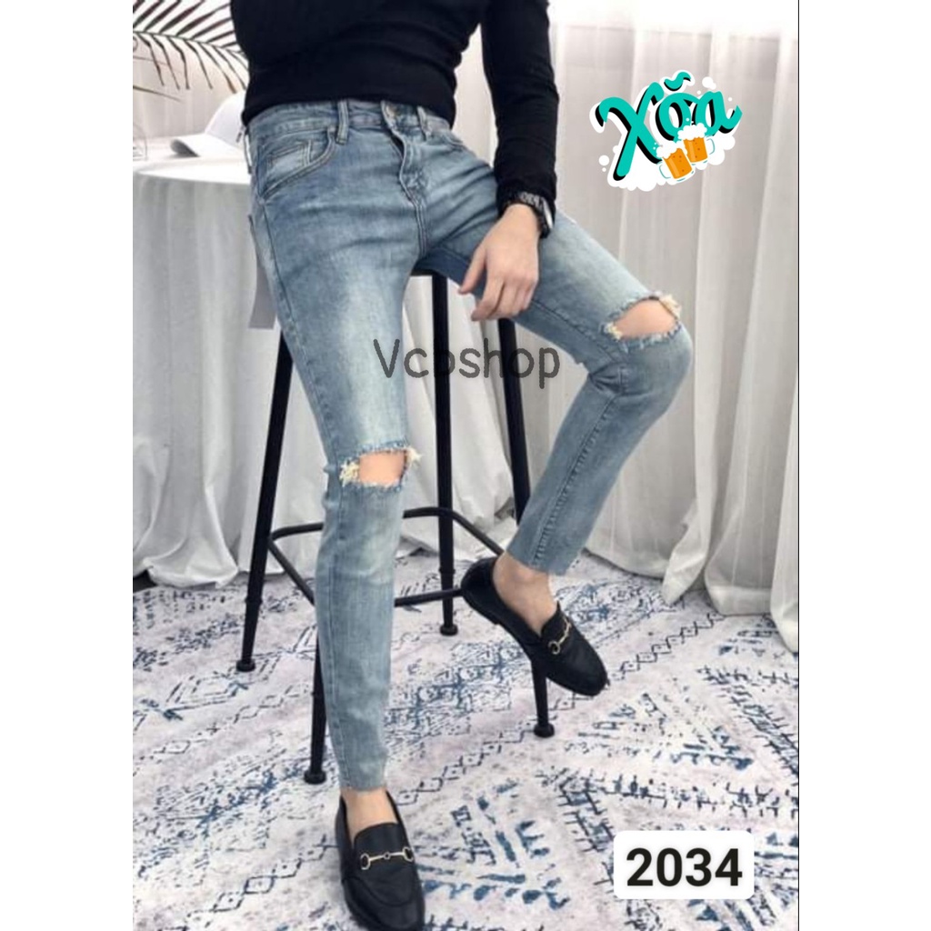 Quần Jean Nam Dài Mẫu Wash Rách Gối Nhiều Màu Phong Cách Trẻ Trung Năng Động – Shop Jean Sỉ Lẻ