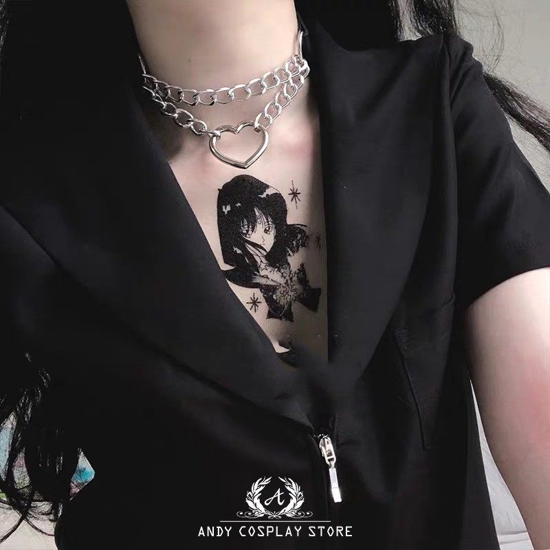 [CÓ SẴN] Vòng cổ choker xích trái tim rỗng