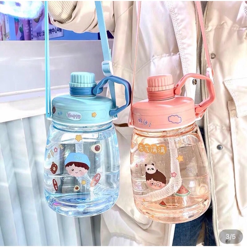 Giá thanh lý bình nước cute 1,3L tặng kèm sticker