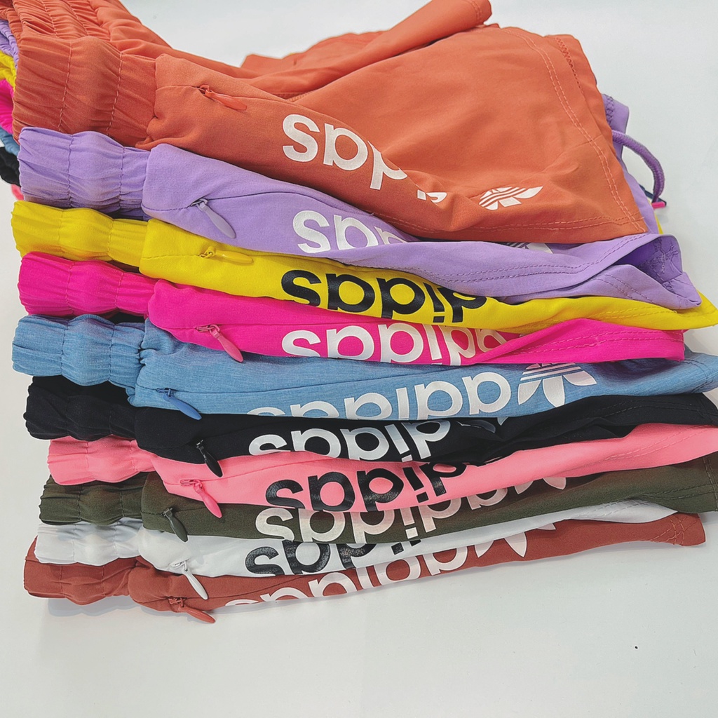 Quần Boxer 2 Lớp Thể Thao Nữ In Chữ, Có Túi Kéo 2 Bên, Chất Xi Dù