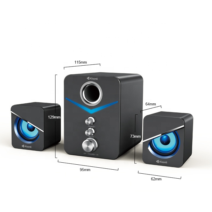 Loa vi tính 2.1 stereo Kisonli U-3100 led RGB - âm thanh bass treble đầy đủ (nhiều màu) Phụ kiện 1986