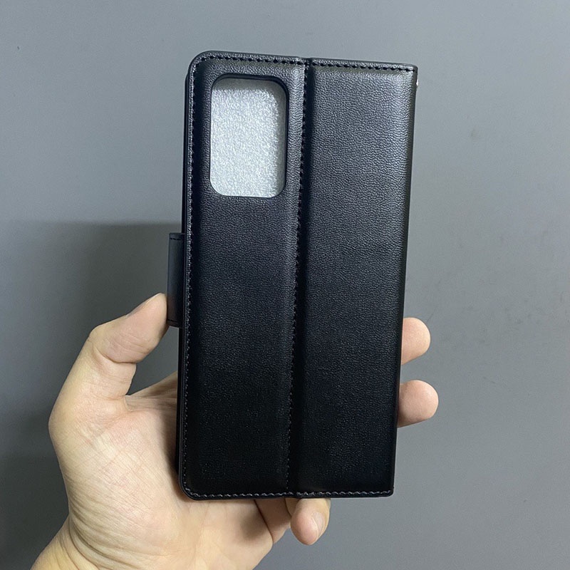 Bao da dạng ví Oppo Reno 6, Oppo Reno 6z 5G hiệu Hanman cao cấp có nắp gập, ngăn đựng thẻ ATM tiền tiện lợi