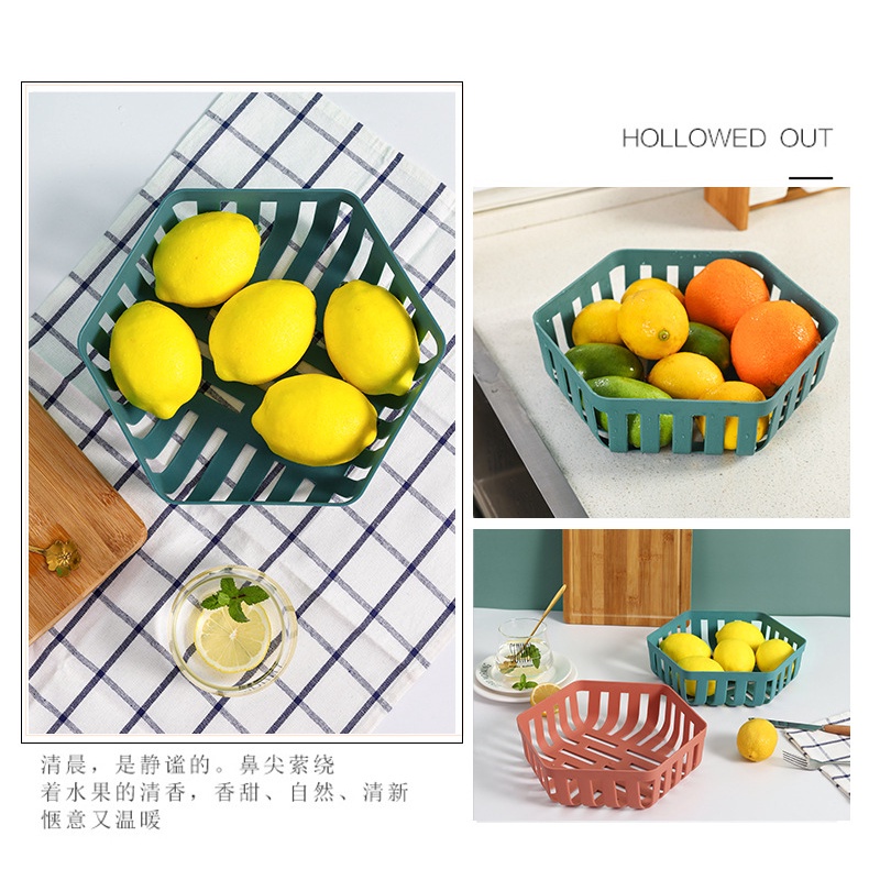 Rổ Nhựa Đựng Đồ Đan Lưới SHOPEMTRANG07Rổ Nhựa Lục Giác Đựng Đồ, Giá Đựng Trái Cây Đan Lưới Hình Lục Giác
